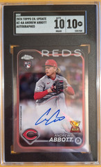 Andrew Abbott 2024 Topps Chrome Update Auto Rookie Card # AC-AA SGC 10