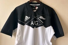 New Zealand All Blacks Jersey Away Adidas Rugby Union Mens Large Black White New
