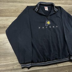 Vintage Indiana Pacers Sweatshirt Mens XL Blue NBA Basketball Fleece 1/4 Zip 90s