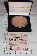 Mark McGwire 1/2 Troy Pound Solid Antiqued Copper #906/2500 (Rookie Stats)