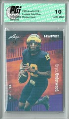 Bryce Underwood 2025 Leaf HYPE! #180 Purple Shimmer 1 of 1 Rookie Card PGI 10