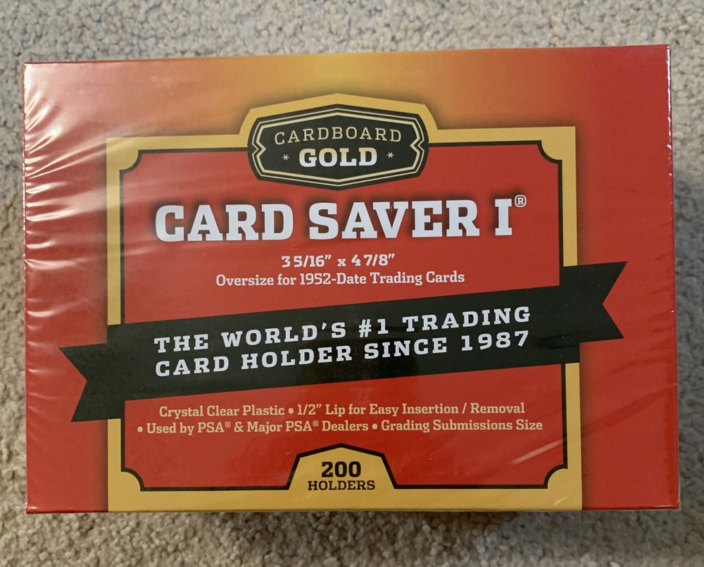 200 Ct Card Saver 1 CS Cardboard Gold PSA BGS SGC Semi Rigid Holders BRAND NEW