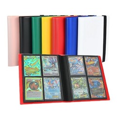160 Card Pocket Binder with Elastic 4 Pocket Trading Cards Album Folder, Black
