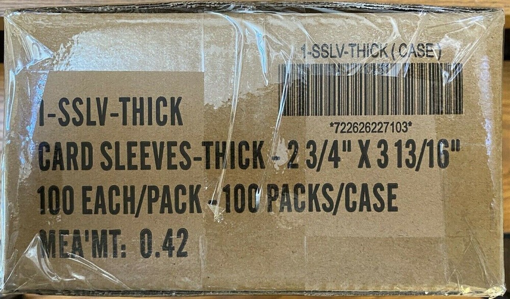 Sealed Case 10000 BCW THICK Standard Card Soft Penny Sleeves – 100 Packs of 100