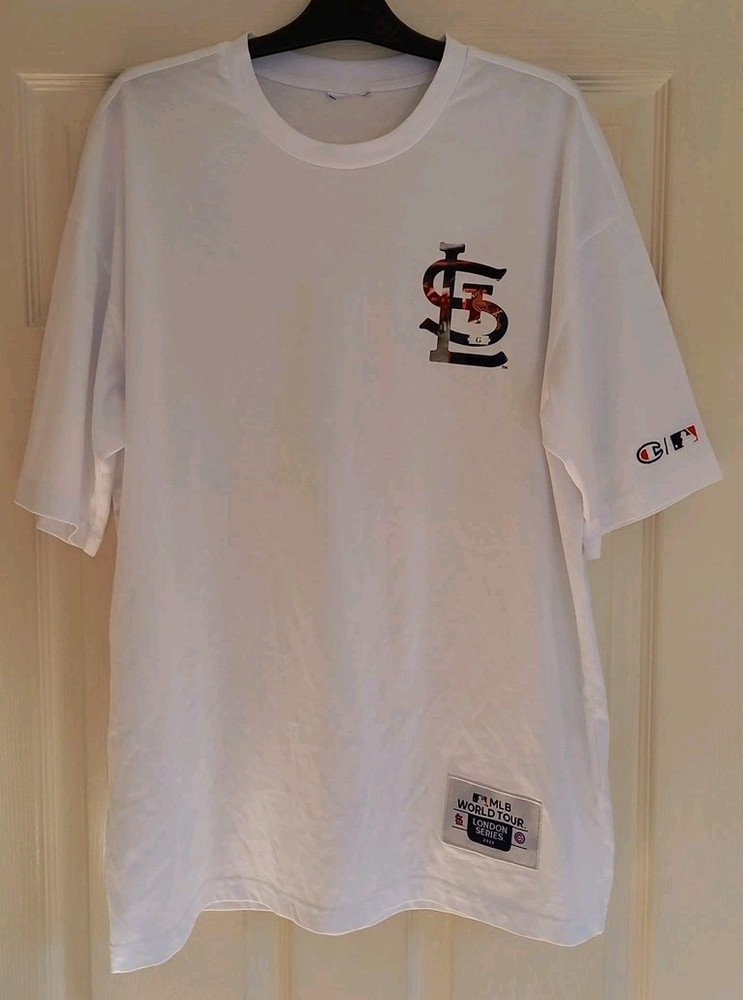 MLB LONDON SERIES 2023 MENS ST LOUIS CARDINALS CHAMPION WHITE T-SHIRT SIZE M