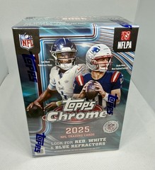 5 TOTAL BOXES 2025 Topps Chrome NFL Football Blaster Value Box Factory Sealed