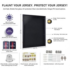 Football Basketball Jersey Display Case Frame 98% UV Protection Shadow Box 31″