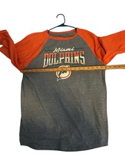 Pro Line Miami Dolphins Raglan Style Men L Teal Orange Cotton Polyester & Rayon
