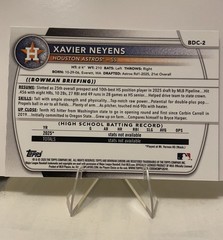 2025 Bowman Chrome Xavier Neyens Etched In Glass SSP 1st Bowman Astros BDC-2