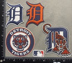 LOT SET OF 5 DETROIT TIGERS IRON ON PATCHES MLB BASEBALL
