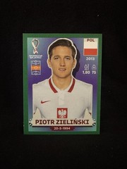 Panini Qatar 2022 World Cup POL 16 Piotr Zielinski Green Parallel Sticker