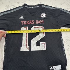 Texas A&M Aggies Jersey Youth Large NCAA Football Adidas 12th Man Black Ice Rare