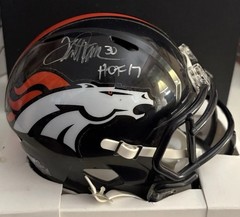 Terrell Davis (Denver Broncos) Signed Autographed Mini Helmet HOF 17 JSA COA