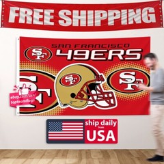San Francisco 49ers Red Flag 3×5 FT Large Banner American Football NEW Bosa