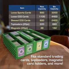 Brand New BCW 3200 ct 4 Row Collectible Card Bin Green
