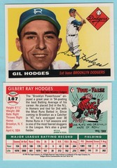 1955 Topps Baseball Reprint # 187 Gil Hodges — Brooklyn Dodgers — Box 733