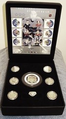 2002 NHL ALL-STARS COMMEMORATIVE STAMP & MEDALLION COIN SET TIM HORTON MORENZ NM