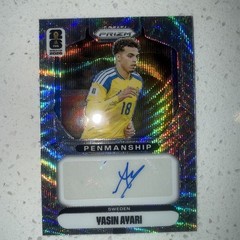 2026 Panini Prizm FIFA World Cup Yasin Ayari Penmanship Silver Wave Auto Sweden