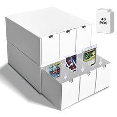 Trading Card Storage Box, Top Loaders Storage Box with 40 Dividers, Cardboard…