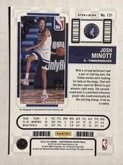 2022-23 Panini Contenders #131 Blue Shimmer Prizm FOTL Josh Minott Auto /21 RC