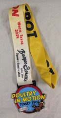 Poultry in Motion Turkey Trot 5k Finisher Medal Waco TX 2024
