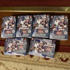 X5 2025 Topps Chrome Football Sealed Blaster Box FIVE BOXES