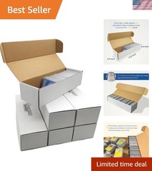 Easy Assemble 6 Count Trading Card Boxes with Dustproof and Stackable Design