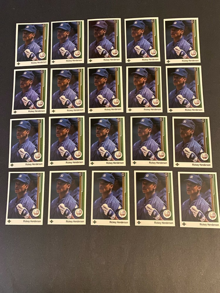 1989 UPPER DECK BASEBALL #210 RICKEY HENDERSON 20CT LOT MINT+++- GEM-GEM-GEM-GEM