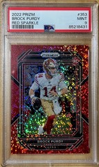 2022 Panini Prizm Brock Purdy Red Sparkle RC #353 PSA 9 MINT 49ers Rookie