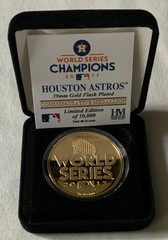 Houston Astros 2017 World Series Champ 39mm Gold Flash Plated Coin Hamilton Mint