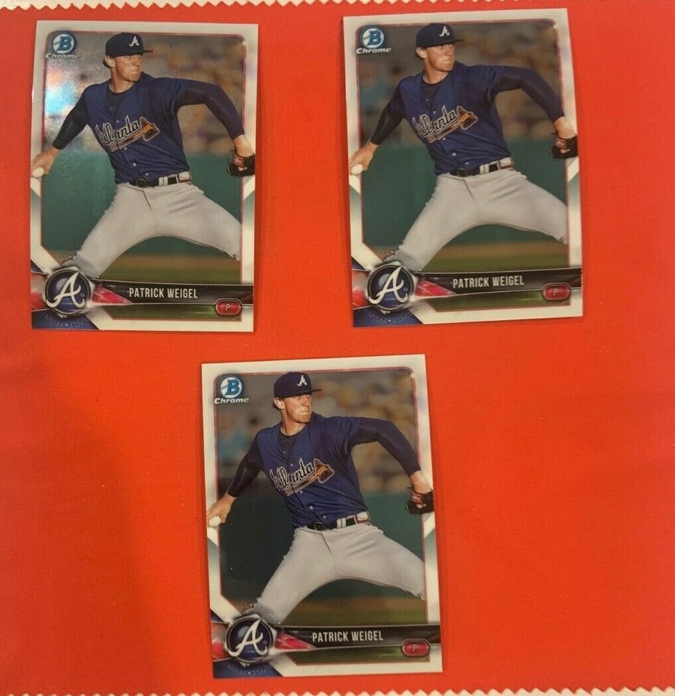 2018 Bowman Chrome #BCP190 Patrick Weigel 3 Count Lot Atlanta Braves