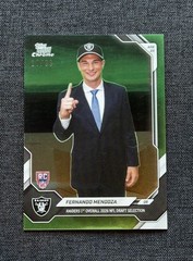2025 Topps Now Fernando Mendoza RC Green Chrome Refractor /99 #FMEN Raiders QB