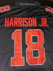 BLACKOUT Marvin Harrison Jr Ohio State OSU Jersey Buckeyes Stitched 18 NWT Black
