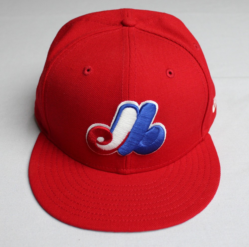 Montreal Expos Unisex Adult’s New Era 59Fifty Fitted Hat WR4 Red Size 7 1/2