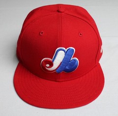 Montreal Expos Unisex Adult’s New Era 59Fifty Fitted Hat WR4 Red Size 7 1/2