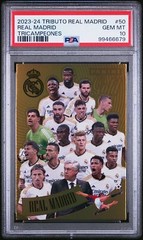 2023 PANINI TRIBUTO REAL MADRID TRICAMPEONES #50 REAL MADRID PSA 10