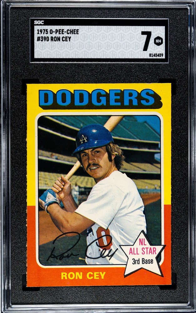 RON CEY 1975 O-PEE-CHEE #390 SGC 7 NICELY CENTERED