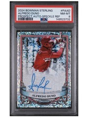 2024 ALFREDO DUNO /99 AUTO Bowman Sterling Speckle Refractor NM-MT PSA 8 #PAAD