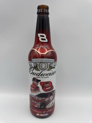 Dale Jr Budweiser #8 NASCAR Glass Bottle 16oz Empty Collectible