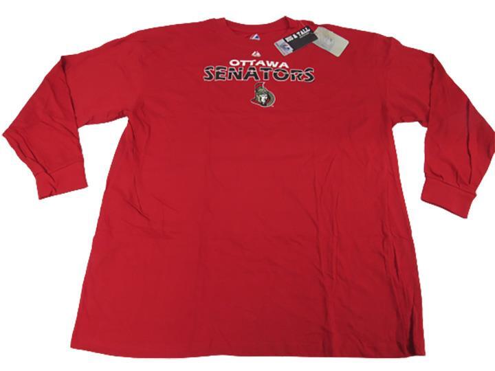 New Ottawa Senators Mens Sizes 3XL-4XL-5XL-6XL Red Majestic Long Sleeve Shirt
