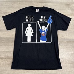 New York Islanders Shirt Your Wife My Wife Men’s Black Medium 100% Cotton Tee
