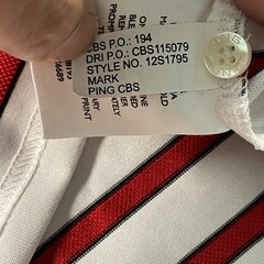 PING Texas Tech Red Raiders Polo Shirt Mens XL Performance Golf White Red Stripe