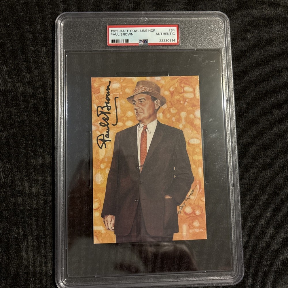 Paul Brown Autographed Signed Goal Line Art Card GLAC – PSA DNA