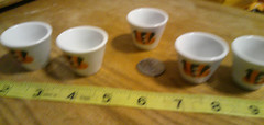 5 NFL FOOTBALL MINI PORCELAIN SHOT GLASS/cup Cincinnati Bengals