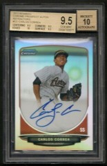 2013 Bowman Chrome Refractor AUTOGRAPH /500 #BCP-CC Carlos Correa BGS 9.5 Astros