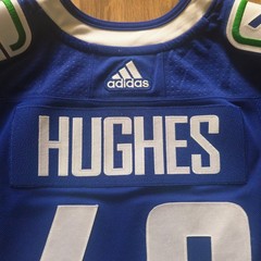 VANCOUVER CANUCKS Quinn Hughes Home Orca Adidas Primegreen NHL Hockey Jersey 50