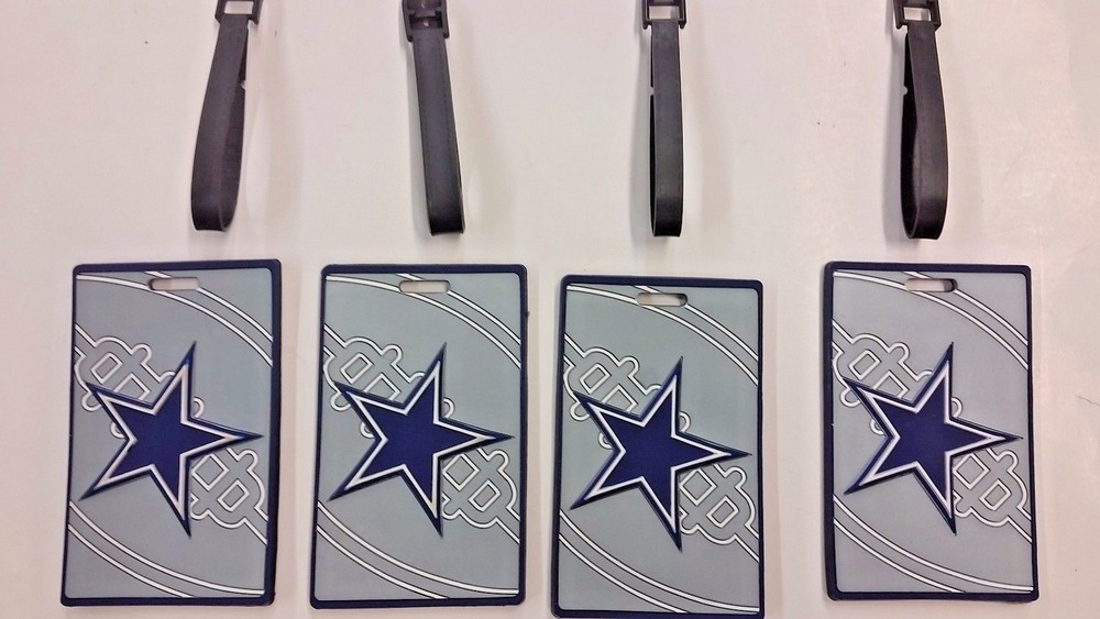 NFL Dallas Cowboys Rubber Tag Bag Spotter (Set Of 4) AS IS