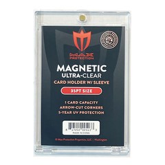 100ct Max Pro UV Ultra Clear Magnetic Card Holder 35pt w/Soft Sleeve Size