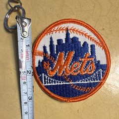 New York Mets Embroidered Round Patch, MLB Baseball Blue Orange White