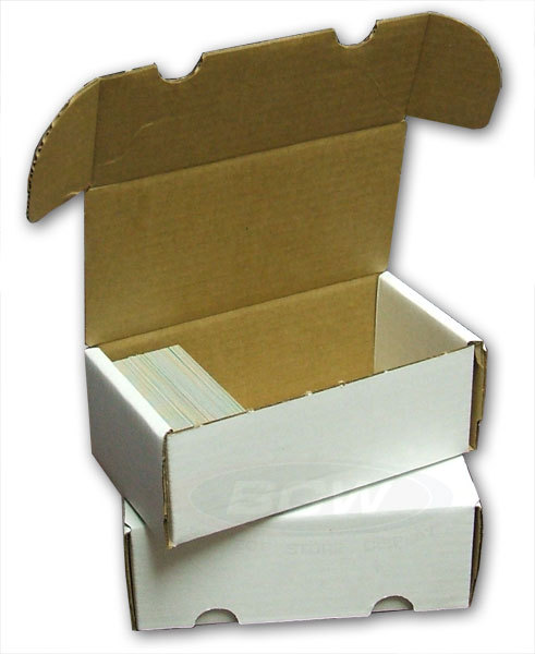 (3 Pack) 400 Count Size White Cardboard Trading Card Storage Boxes – Tab Closure